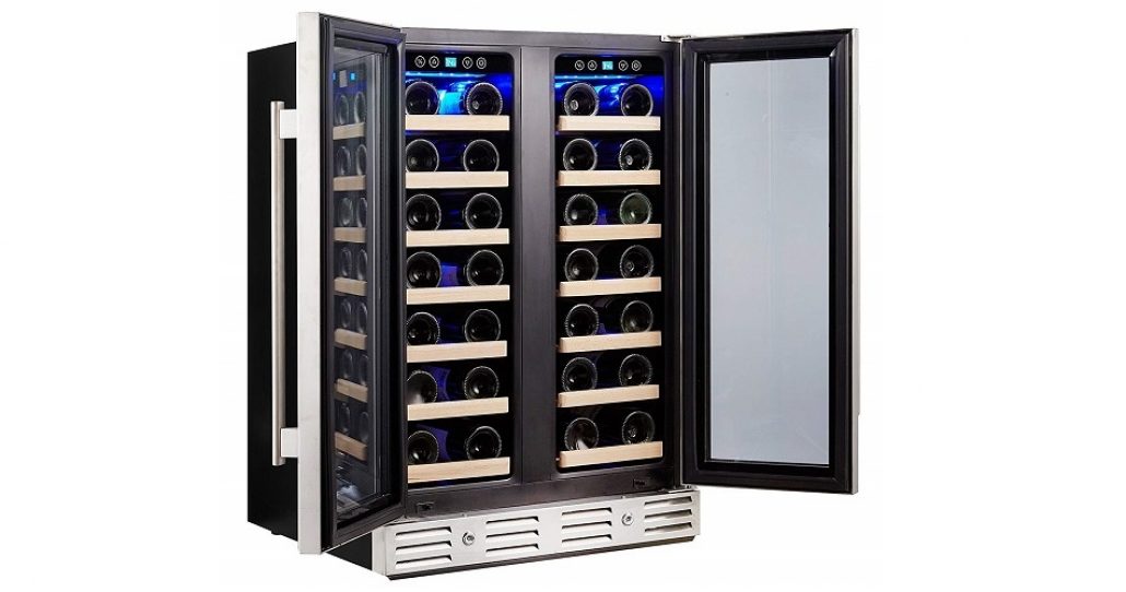 Kalamera 40bottle Wine Cooler Refrigerator With Builtin Dual Zone