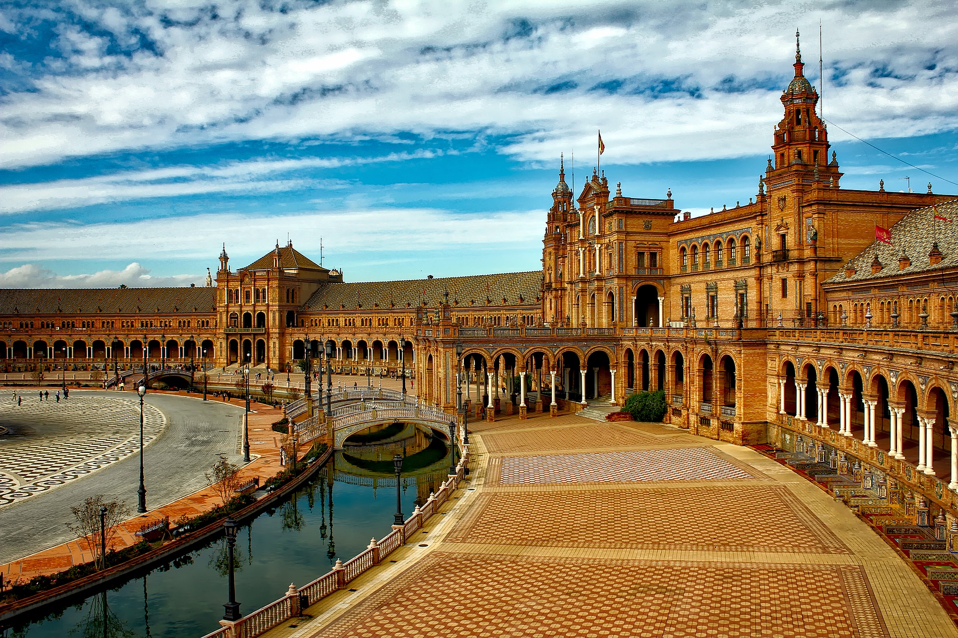 The Plaza de España, in Seville, Spain