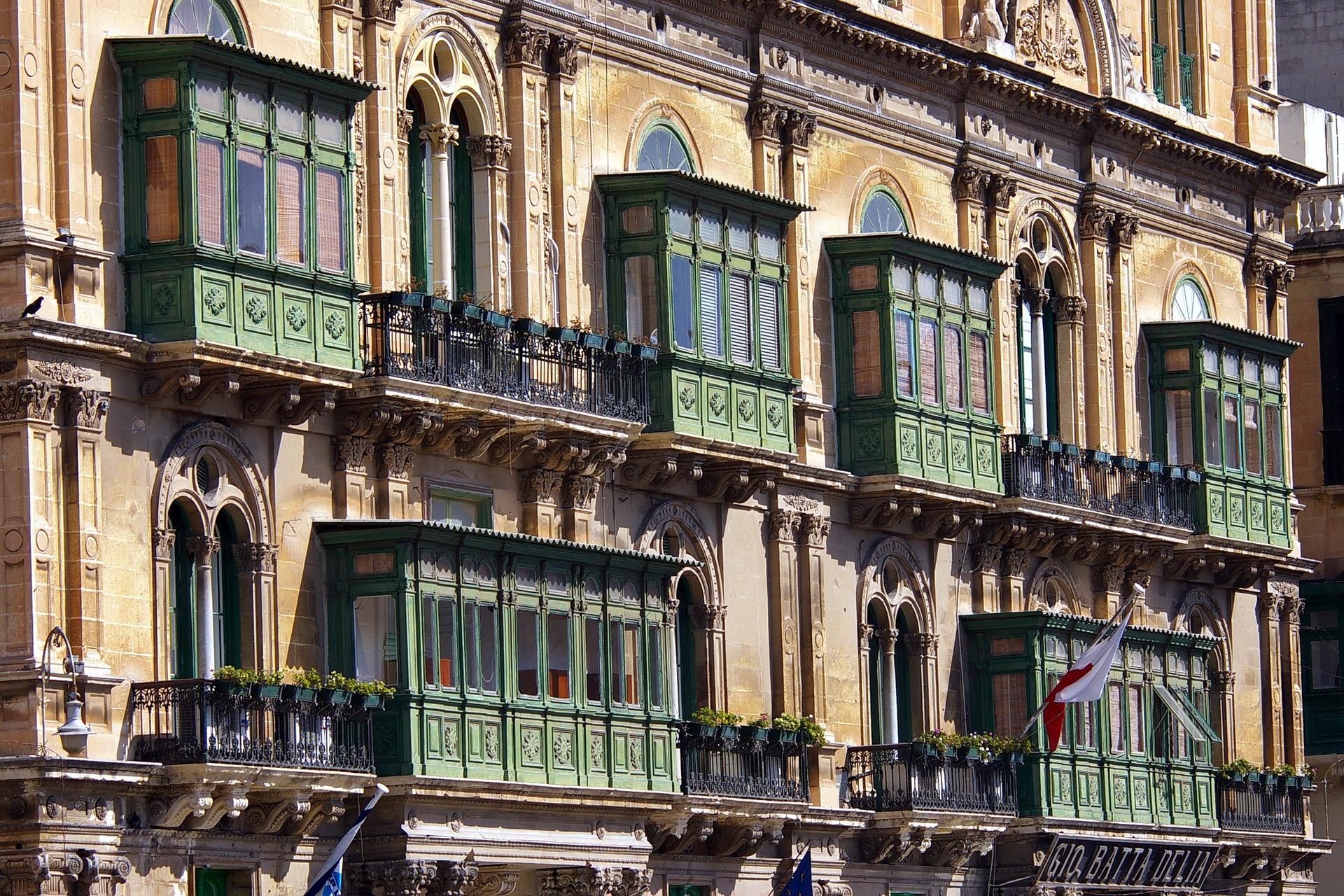 Balconies in Valletta, Malta