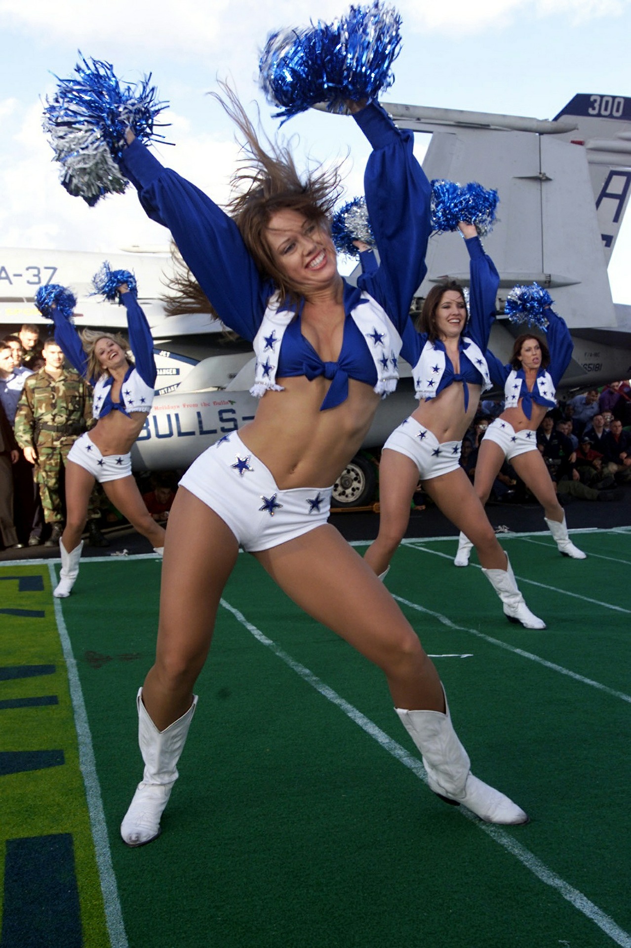 Dallas Cowboys cheerleaders in action.