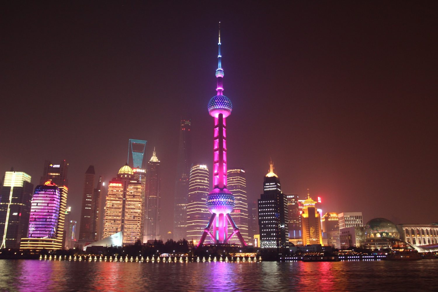 Oriental Pearl Tower, Shanghai, China at night