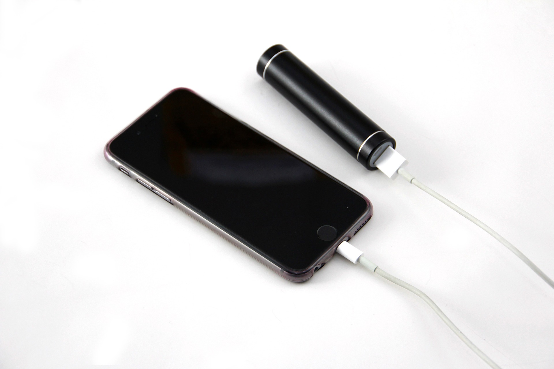 Portable power bank charger and smartphone