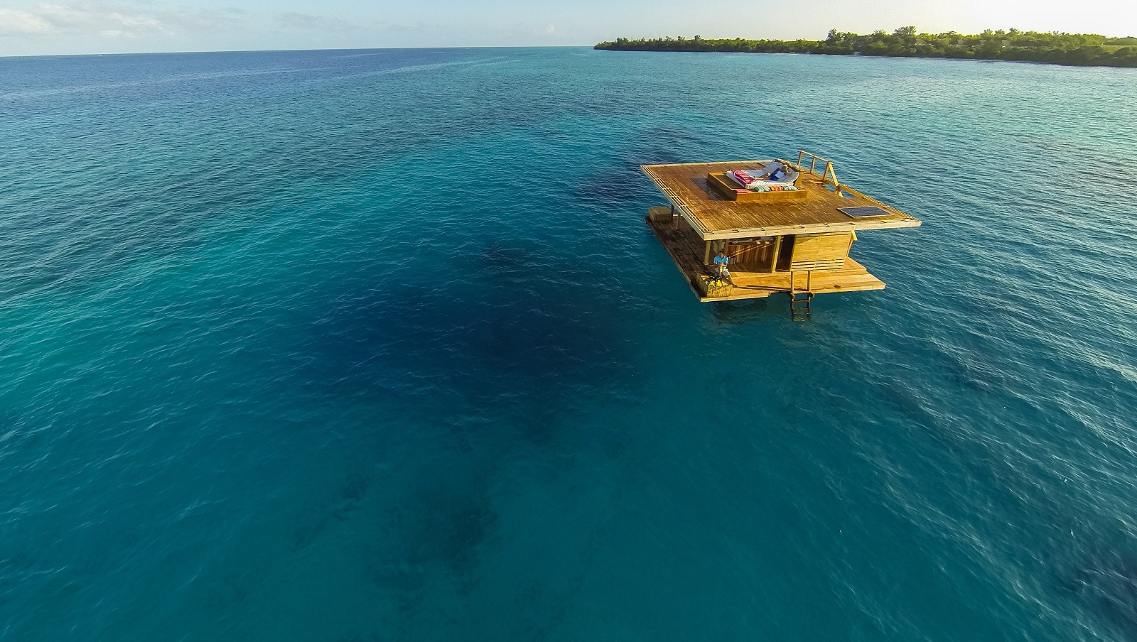 The Underwater Room at Manta Resort-Pemba Island, Zanzibar in the sea