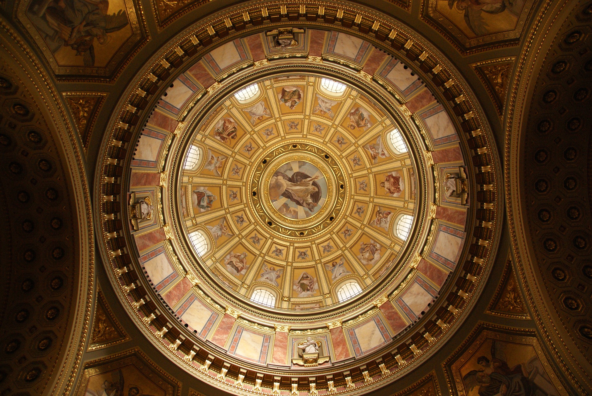 The dome at St. Stephen’s Basilica, Budapest, Hungary