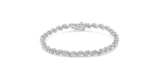 Sterling Silver Rose-cut Diamond Spiral Link Bracelet